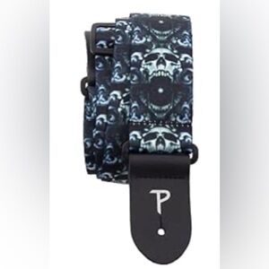 David Bollt Screaming Skull Polyester Guitar Strap NWT